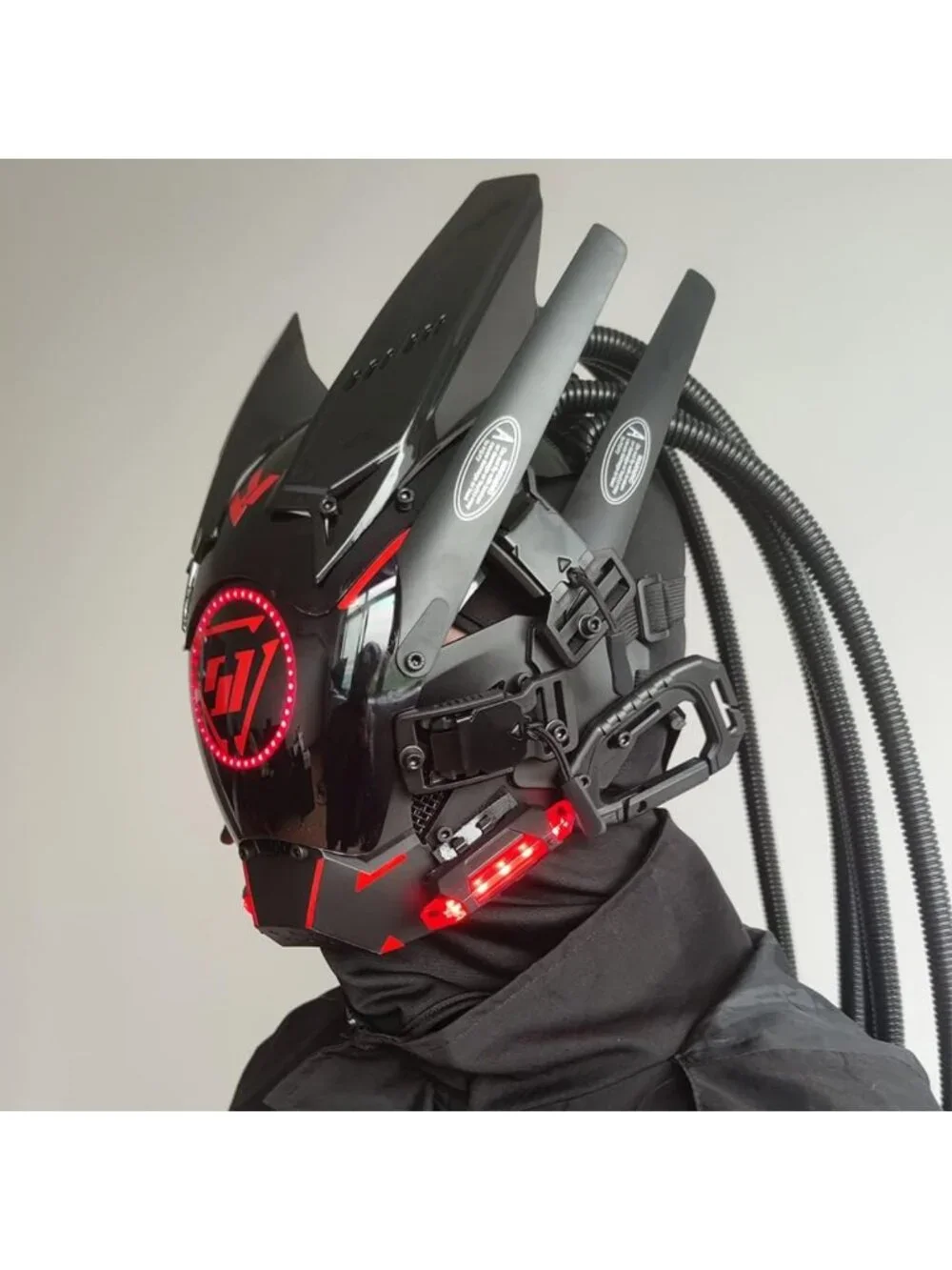 Punk Cosplay Mask for Men - Round Light Braids Halloween Party Music Festival